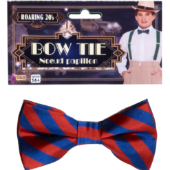 Bristol Novelty All Decades /Era Costumes Red/Blue Striped Bow Tie