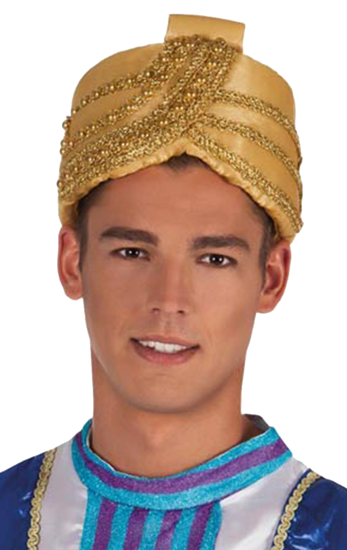 Boland Arabian Adults Gold Turban Accessory 1 Boland Arabian Adults Gold Turban Accessory