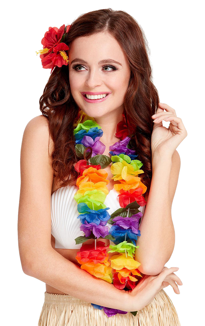 Smiffys Large Rainbow Hawaiian Lei Garland 1 Smiffys Large Rainbow Hawaiian Lei Garland