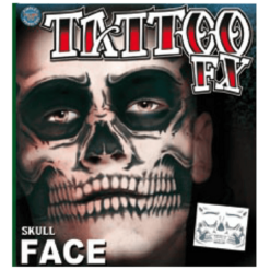 Tinsley Transfers Carnival Skull Face Temporary Tattoo