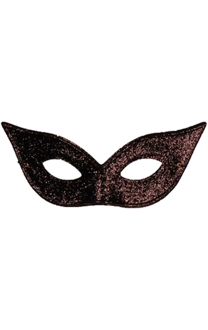 Generic Black Pointed Glitter Facepiece 1 Generic Black Pointed Glitter Facepiece