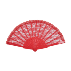Bristol Novelty Red Lace Fan Accessory 1920's