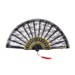 Bristol Novelty Black Lace Fan Accessory 1920's