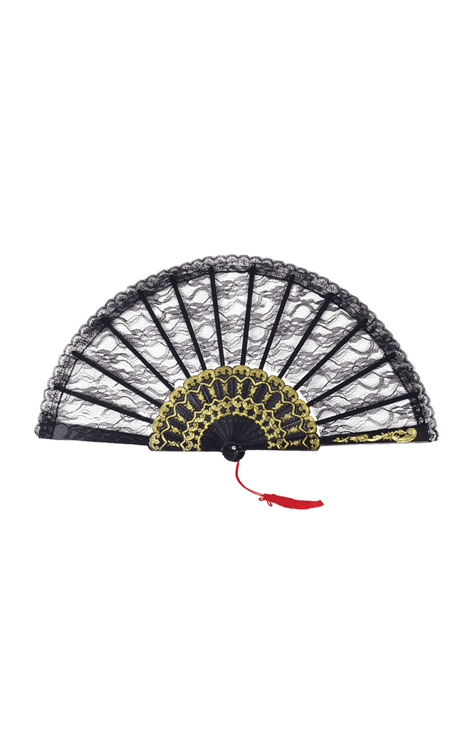 Bristol Novelty Black Lace Fan Accessory 1920's 1 Bristol Novelty Black Lace Fan Accessory 1920's