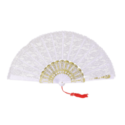 Bristol Novelty White Lace Fan Accessory