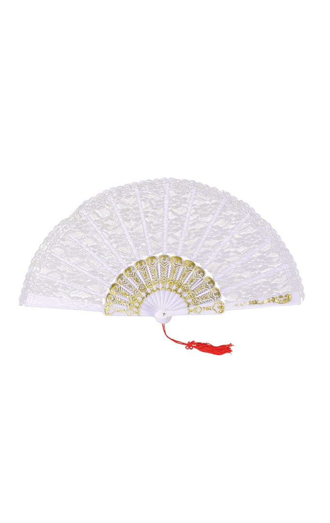 Bristol Novelty White Lace Fan Accessory 1 Bristol Novelty White Lace Fan Accessory