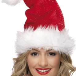 Smiffys Luxury Santa Hat With Tinsel