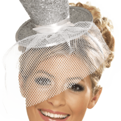 Smiffys Mini Top Hat Silver Accessory