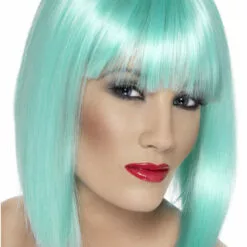 Smiffys Aliens Neon Aqua Glam Wig