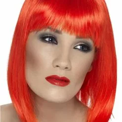 Smiffys Burlesque & Moulin Rouge Red Glam Wig