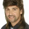 Smiffys All Decades /Era Costumes Jason Mullet Brown Wig