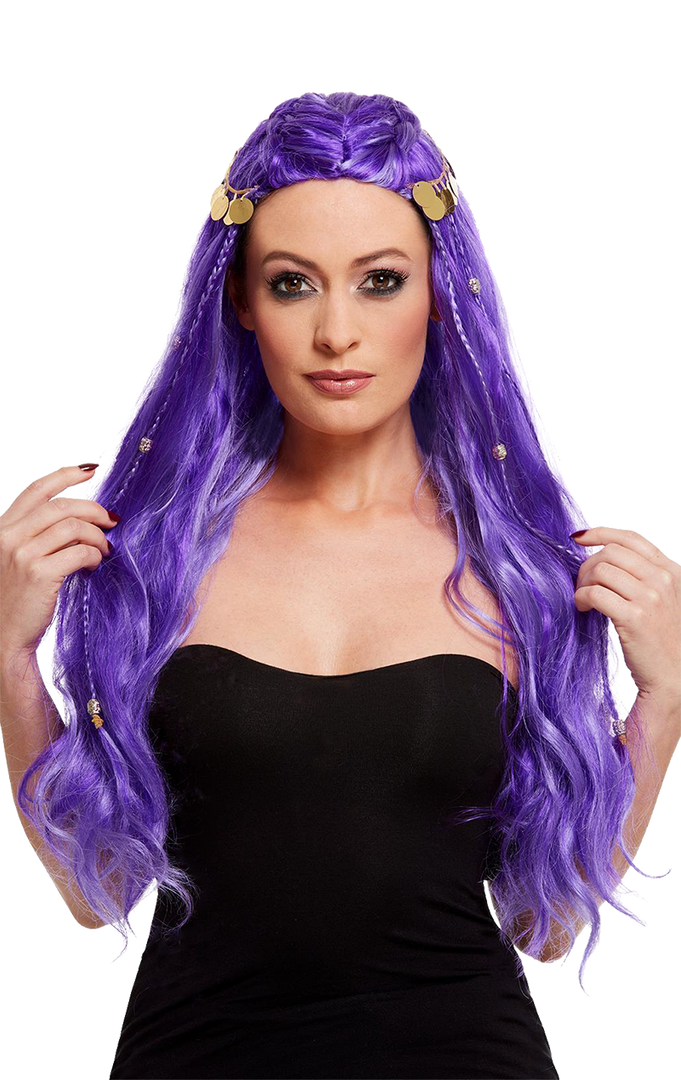 Smiffys Purple Fortune Teller Wig 1 Smiffys Purple Fortune Teller Wig