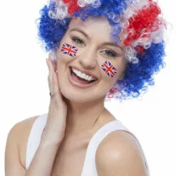 Generic British / UK Unisex Union Jack Afro Wig