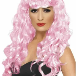 Smiffys Siren Long Pink Wig Mermaids
