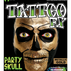 Tinsley Transfers Festivals Gold Foil Party Skull