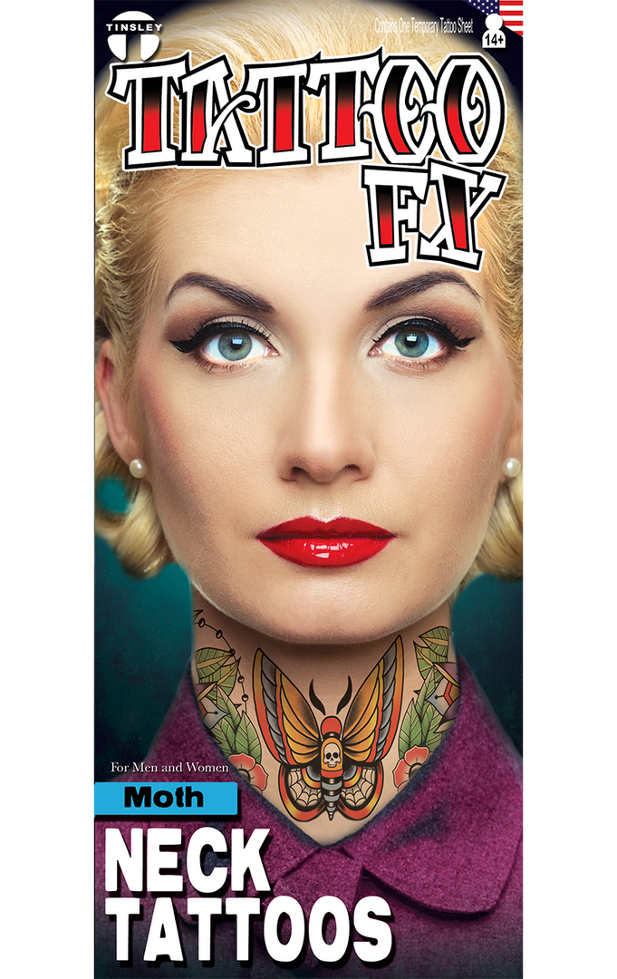 Tinsley Transfers Moth Neck Tattoo FX Prisoners 1 Tinsley Transfers Moth Neck Tattoo FX Prisoners