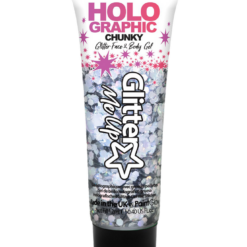 PaintGlow Silver Holographic Chunky Glitter Gel