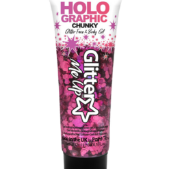 PaintGlow Pink Chunky Holographic Glitter Gel