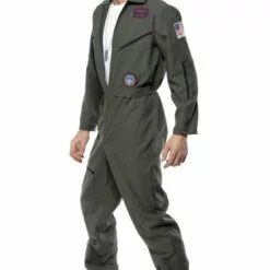 Smiffys Military Mens Top Gun Pilot Jumpsuit Costume