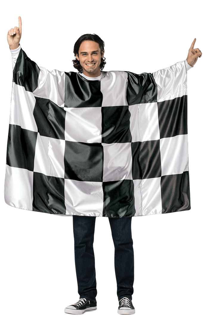 Rasta Imposta Adult Checkered Race Flag Costume 1 Rasta Imposta Adult Checkered Race Flag Costume