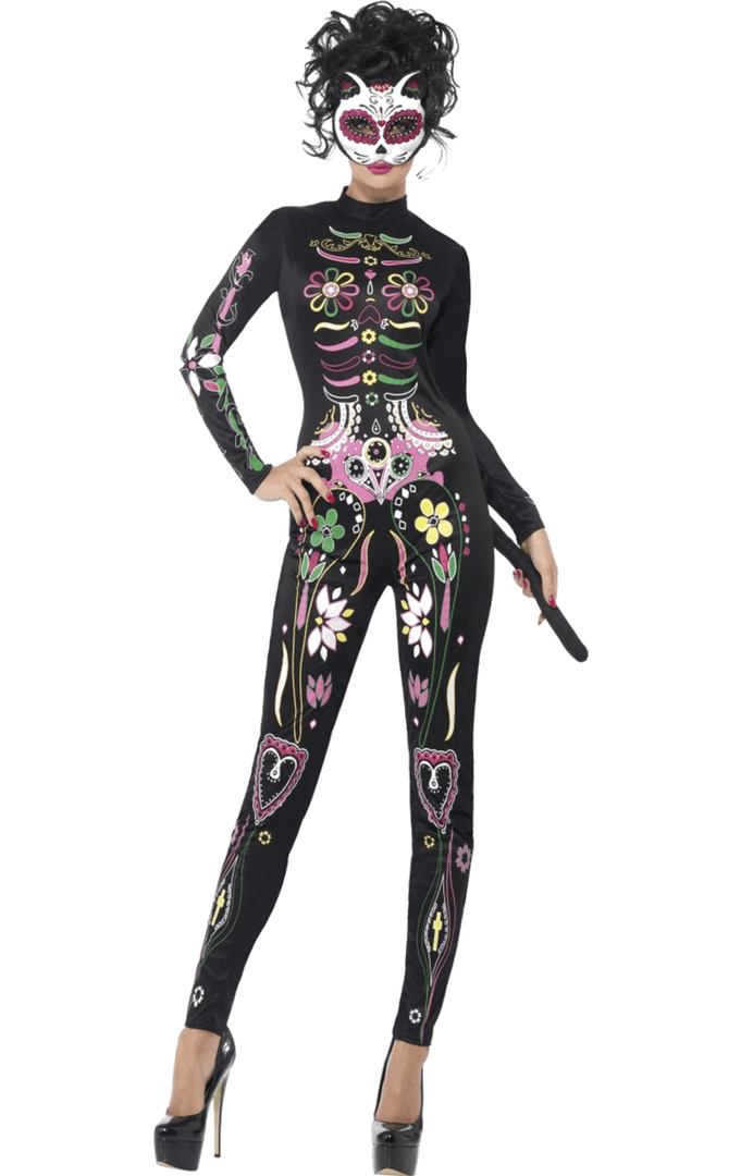 Smiffys Sugar Skull Cat Costume 1 Smiffys Sugar Skull Cat Costume