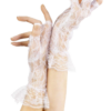 Smiffys Dolls Adult White Short Lace Fingerless Gloves
