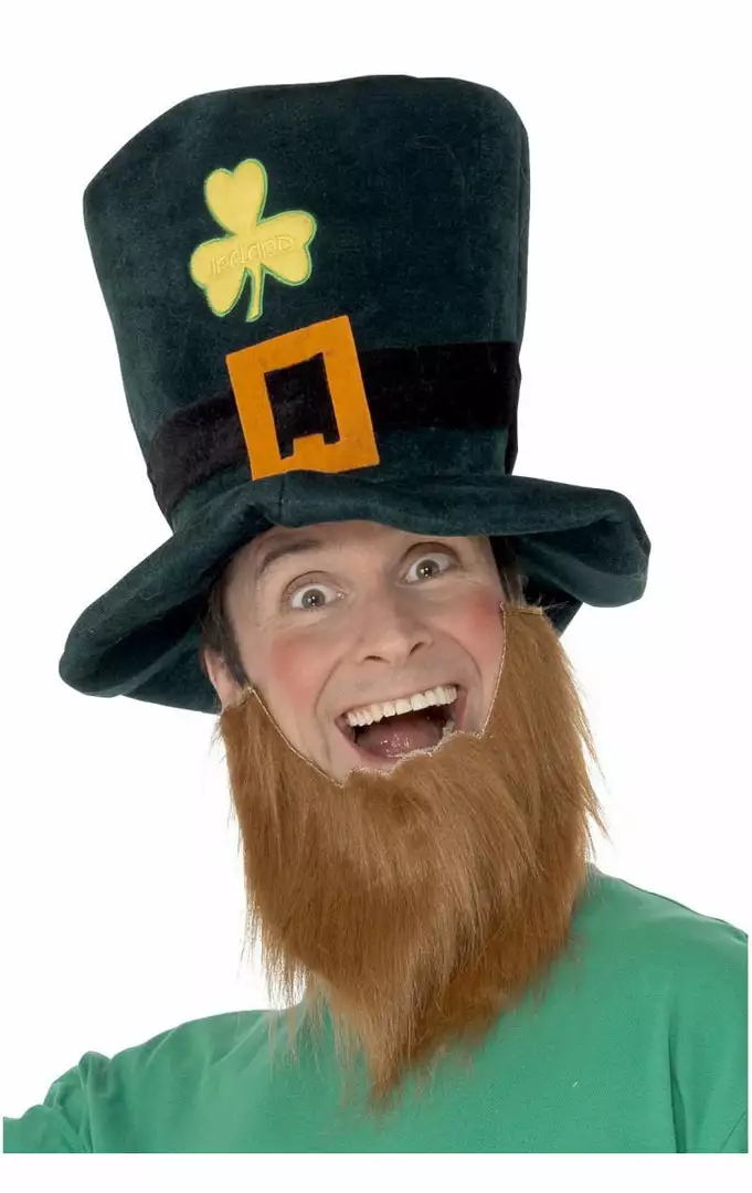 Smiffys Around The World Adult Irish Leprechaun Hat & Beard 1 Smiffys Around The World Adult Irish Leprechaun Hat & Beard
