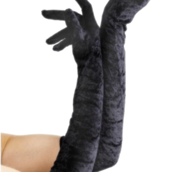 Smiffys Long Black Velvet Gloves Dolls