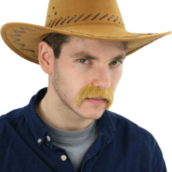 Bristol Novelty American / USA Brown Leather Stitched Cowboy Hat