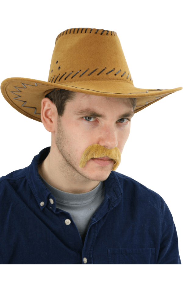 Bristol Novelty American / USA Brown Leather Stitched Cowboy Hat 1 Bristol Novelty American / USA Brown Leather Stitched Cowboy Hat