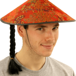 Bristol Novelty Chinese Coolie Hat & Plait Around The World