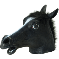 Bristol Novelty Funny Black Horse Facepiece Animals