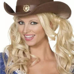 Smiffys Brown Wild West Cowgirl Hat