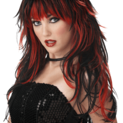 California Costumes Tempting Layered Black & Red Wig All Decades /Era Costumes