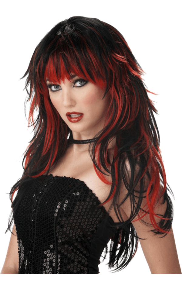 California Costumes Tempting Layered Black & Red Wig All Decades /Era Costumes 1 California Costumes Tempting Layered Black & Red Wig All Decades /Era Costumes