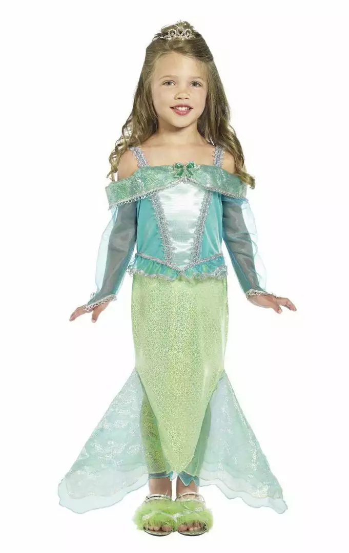 Smiffys Fairytales Kids Green Mermaid Costume 1 Smiffys Fairytales Kids Green Mermaid Costume