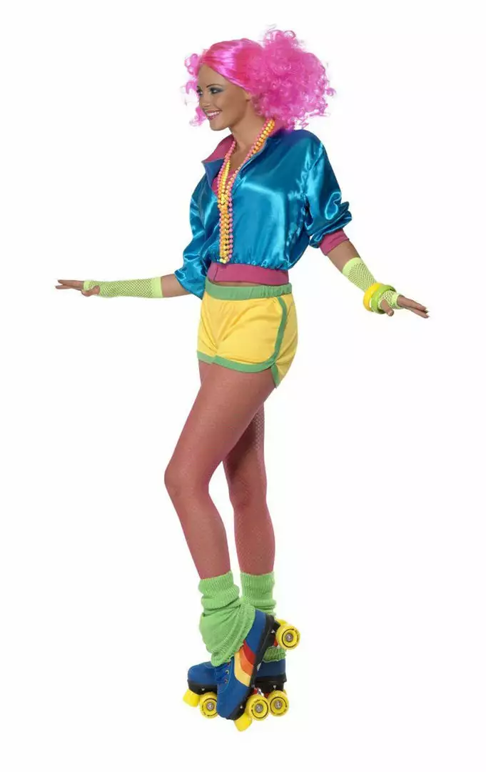 Smiffys Womens 80s Roller Disco Girl Costume 2 Smiffys Womens 80s Roller Disco Girl Costume