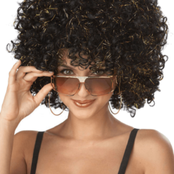 California Costumes 1960's Glitter Afro Black & Gold Wig
