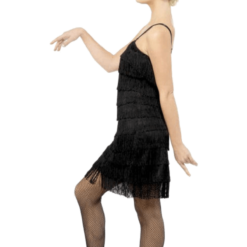 Smiffys Black Flapper Dress All Decades /Era Costumes