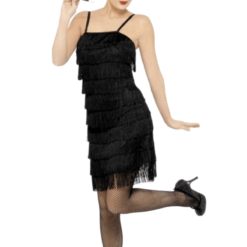 Smiffys Black Flapper Dress All Decades /Era Costumes
