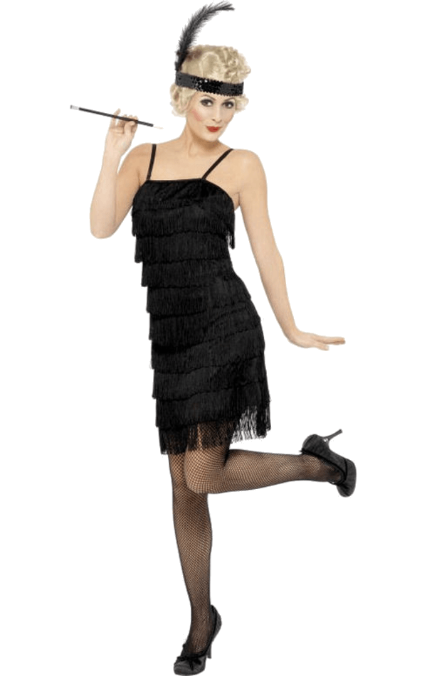 Smiffys Black Flapper Dress All Decades /Era Costumes 1 Smiffys Black Flapper Dress All Decades /Era Costumes