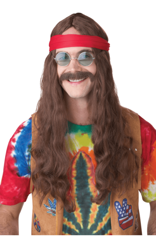 California Costumes 1960's Mens Hippie Wig & Moustache