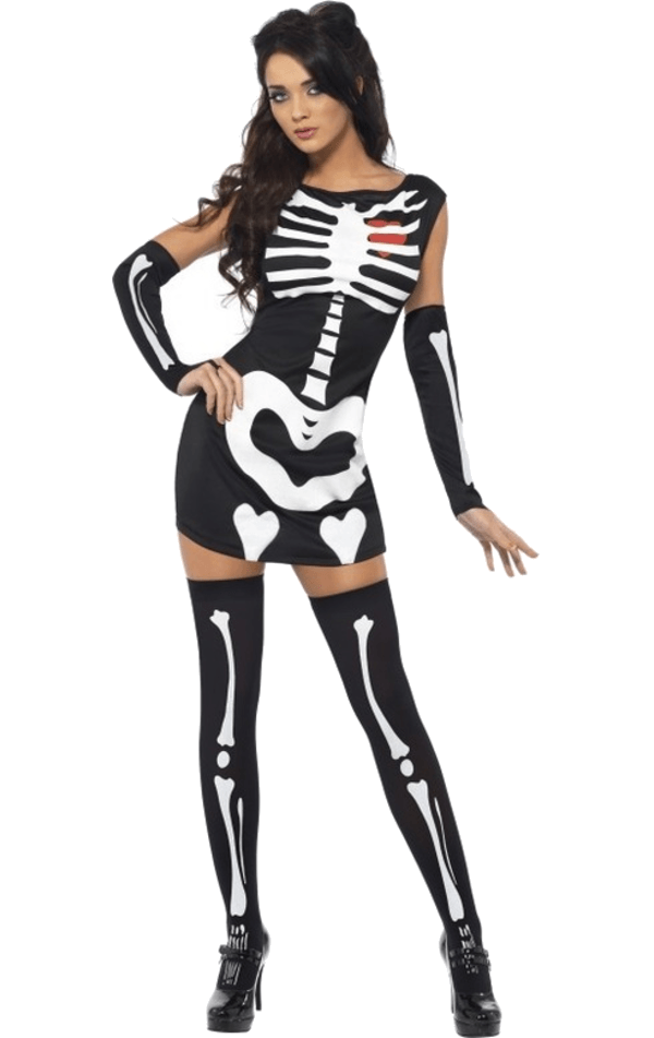 Smiffys Fever Sexy Skeleton Costume Halloween 1 Smiffys Fever Sexy Skeleton Costume Halloween