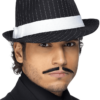 Smiffys Pinstripe Trilby Hat All Decades /Era Costumes