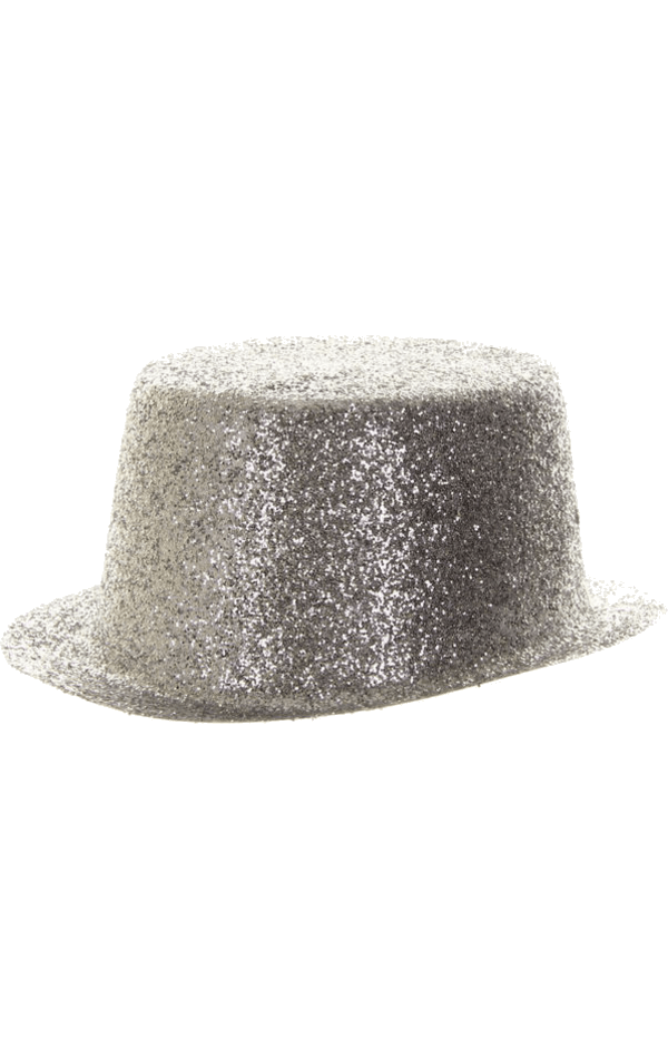 Bristol Novelty Silver Glittery Top Hat 1 Bristol Novelty Silver Glittery Top Hat