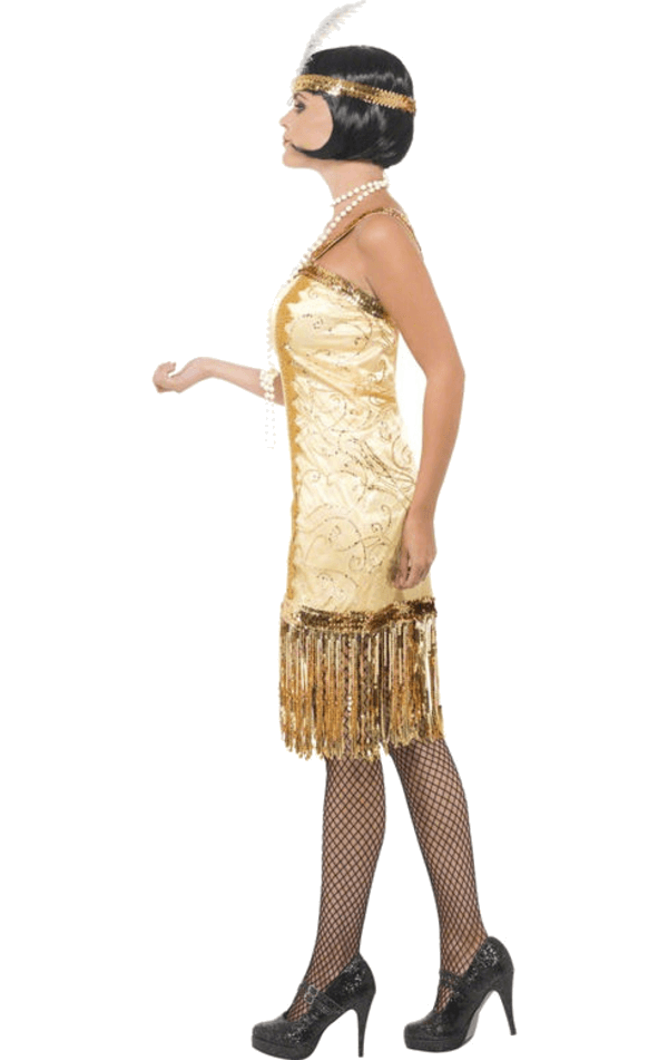 Smiffys Golden Flapper Costume 2 Smiffys Golden Flapper Costume