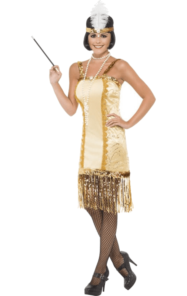 Smiffys Golden Flapper Costume 1 Smiffys Golden Flapper Costume