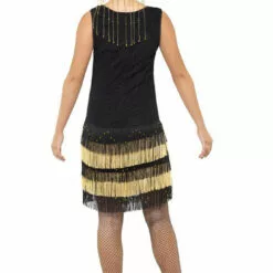 Smiffys Golden Fringe Flapper Dress All Decades /Era Costumes