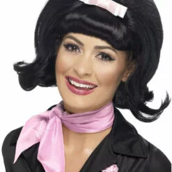 Smiffys 50s Sweetheart Black Wig All Decades /Era Costumes