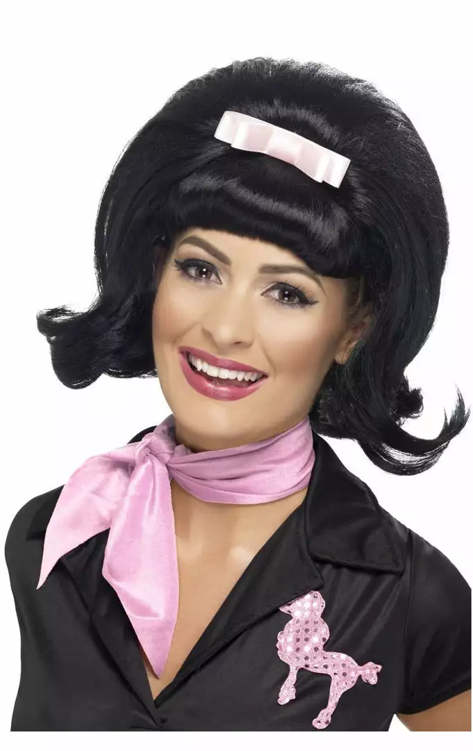 Smiffys 50s Sweetheart Black Wig All Decades /Era Costumes 1 Smiffys 50s Sweetheart Black Wig All Decades /Era Costumes